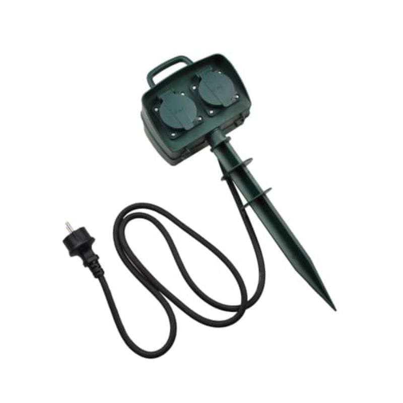 Socket listrik/Stop kontak listrik outdoor 2 Outlet dengan Timer - Krisbow