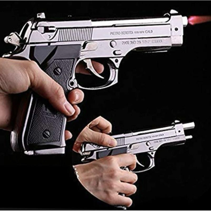 Korek Api Gas Pistol Beretta silver Besar Korek Api Baretta
