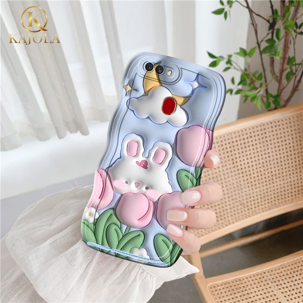 Case Gelombang Oppo A5S / A12 / A11K / A7 / F9 Motif Aesthetic Bahan Softcase silicon Lentur - Skin 
