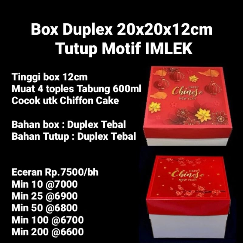 

Box Duplex 20x20x12cm Tutup Motif IMLEK