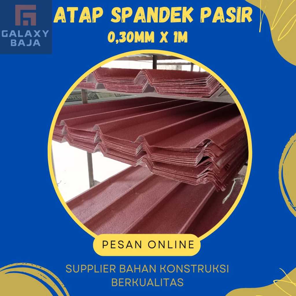 ATAP SPANDEK PASIR 0,30MM MERAH