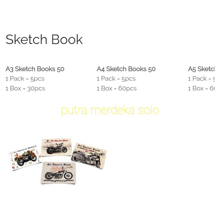 

Sketch Book Kiky A5 / Buku Sketsa KIKY Ukuran A5 isi 50 lembar 21 x 14.6 cm cm 1 PAK = 5 BUKU