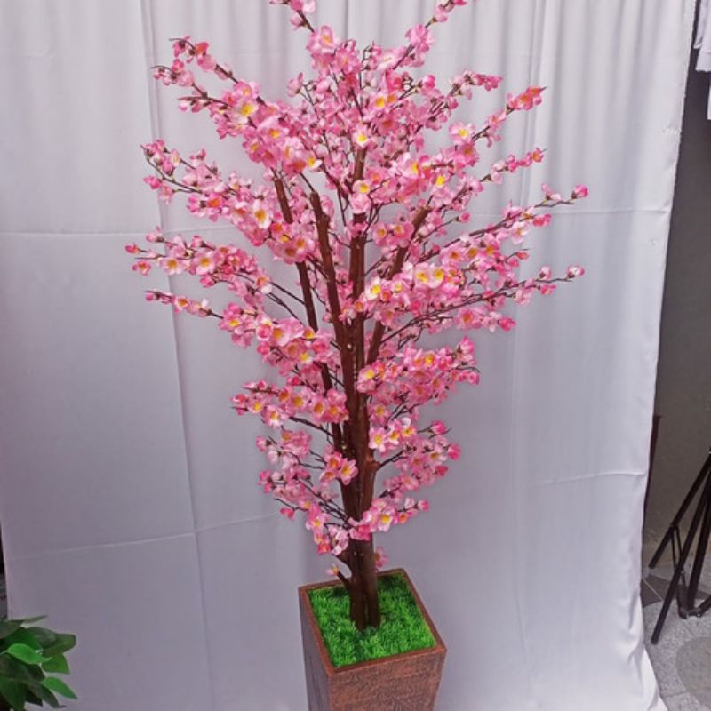 Tanaman Hias Sakura Artificial Buatan Besar 3M Dekorasi Bunga Sakura Artificial Daun Sakura Plastik