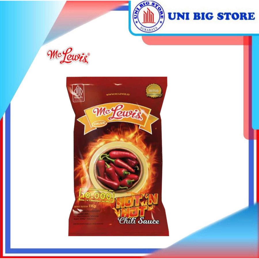 

Mc Lewis Saus Hot N Hot Chilli Sauce 1 kg Saus Cabai Cabe