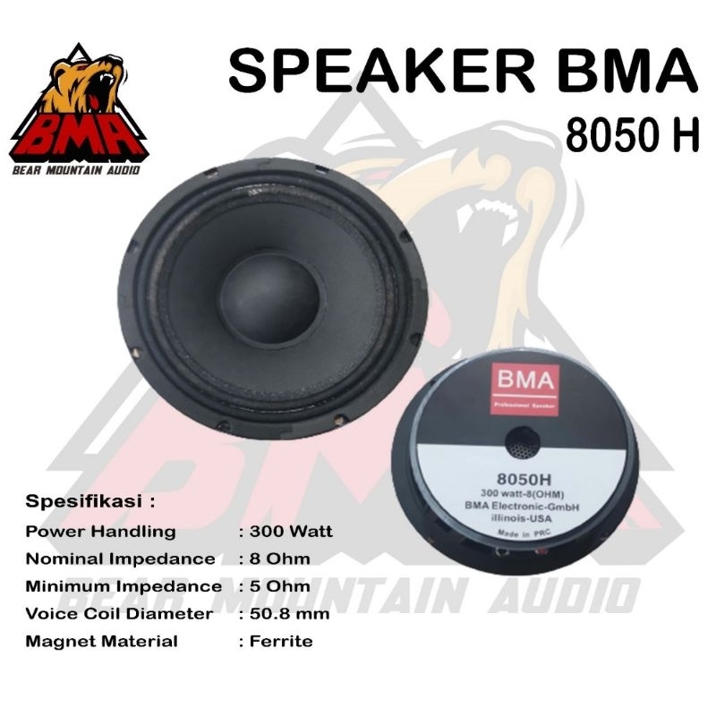 Speaker BMA 8Inch BMA 8050H 8" rangka cor