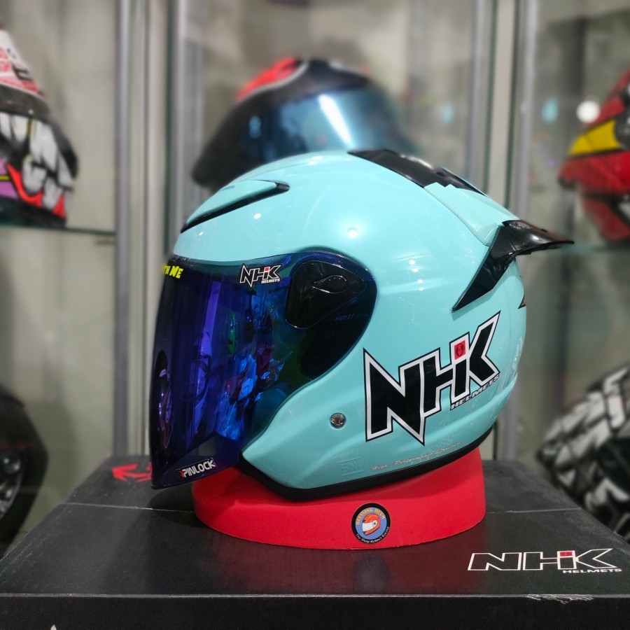 HELM NHK R6 solid light tosca paket ganteng VISOR IRIDIUM SPOILER 3M