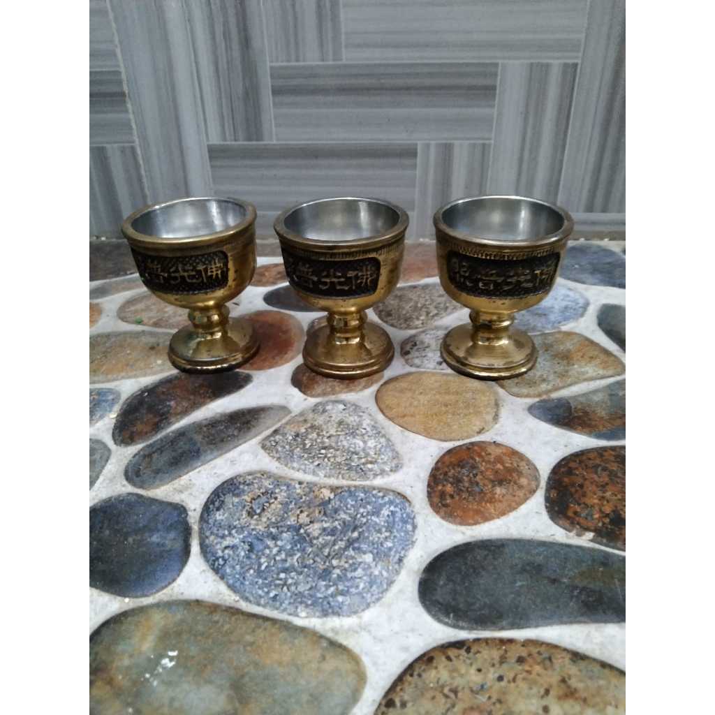 Gelas Kuningan Taiwan Kuno Jadul Antik