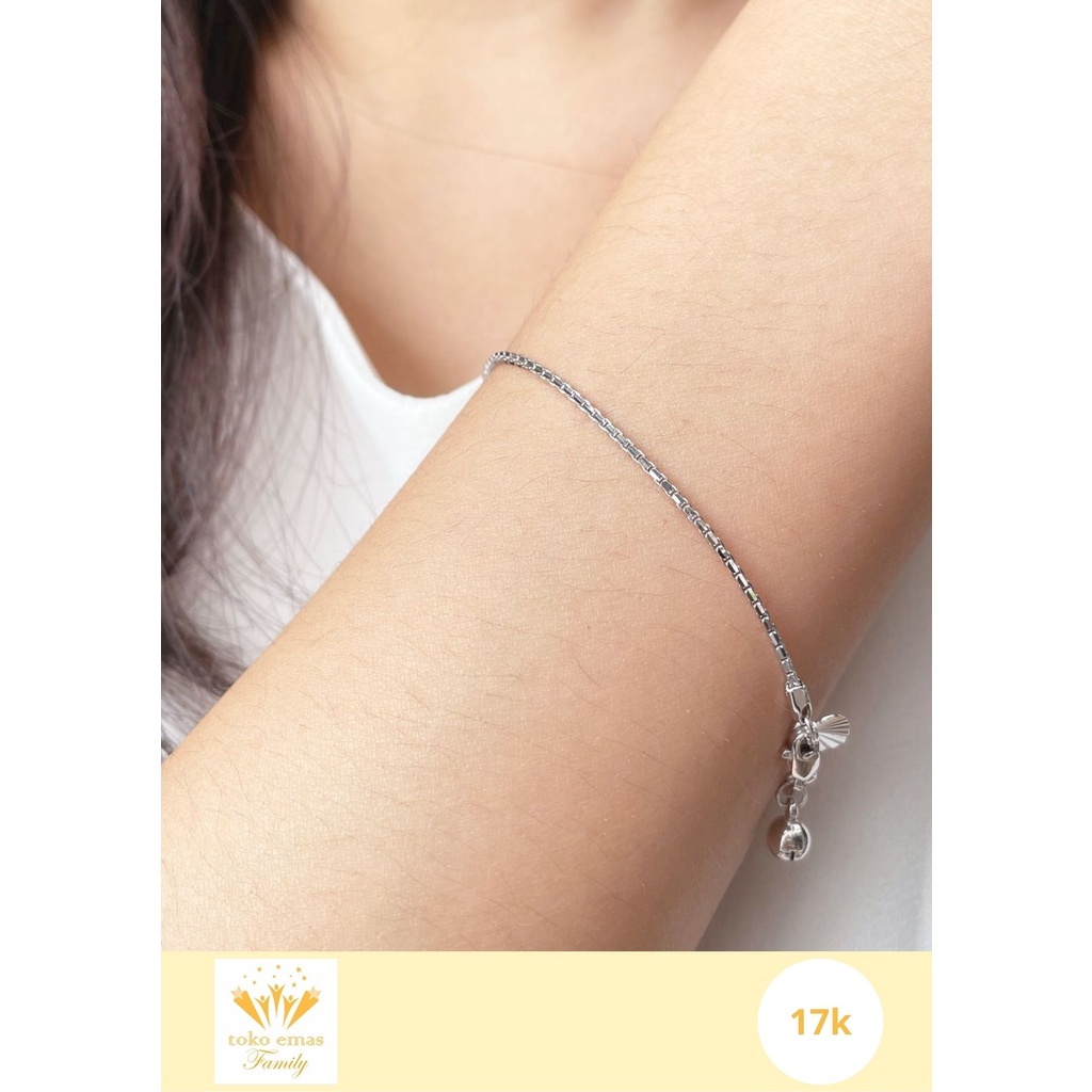 Gelang Emas Putih Kadar 375 (8K) 420 (9K) Model Italy 1 -  5 gram an