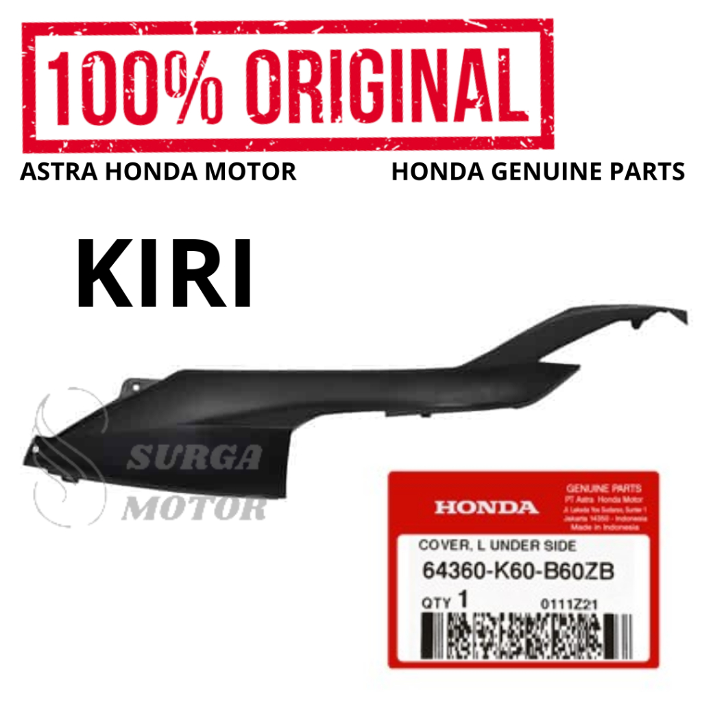Cover Dek Lantai Kiri Bawah New vario 125 eSP K60R LED K2V Original Honda AHM 64360-K60-B60ZB Deck L