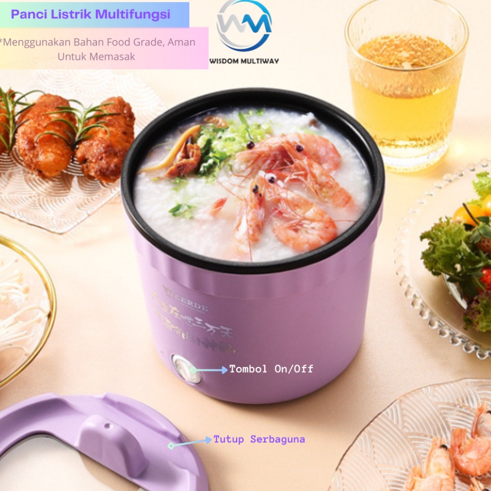 of Panci Listrik Serbaguna 12L Anti Lengket Panci Listrik Low Watt  Penanak Nasi Mini Portable