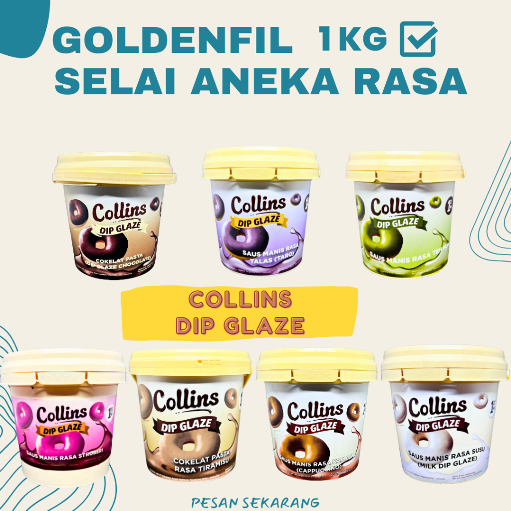 

Collins Dip Glaze / Coklat Pasta / Selai Roti Aneka Rasa 1 Kg