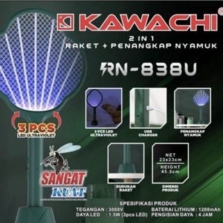 Raket Nyamuk Perangkap Nyamuk Ultraviolet RN838U Kawachi