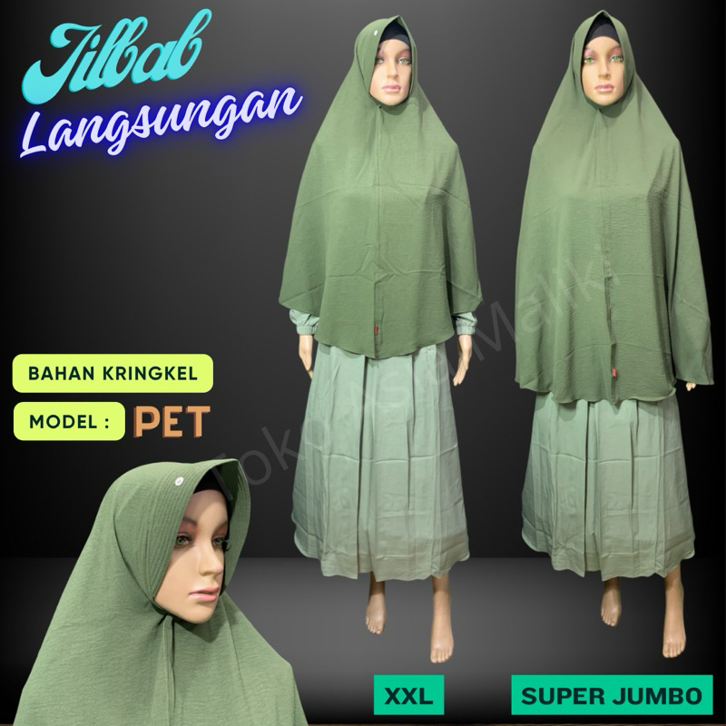 Jilbab Hijab Langsungan Pet dan Tanpa Pet SYAR’I Jilbab Haji dan Umroh