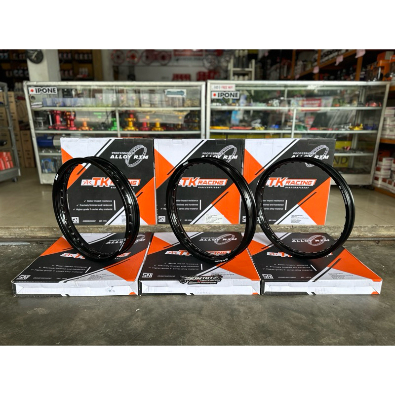 VELG TK RACING 140 160 185 215 RING 17 18 21 HITAM DAN SILVER
