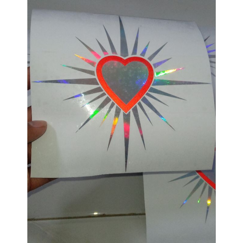 

stiker psht cutting hologram hati bersinar besar ukuran [15×15cm]