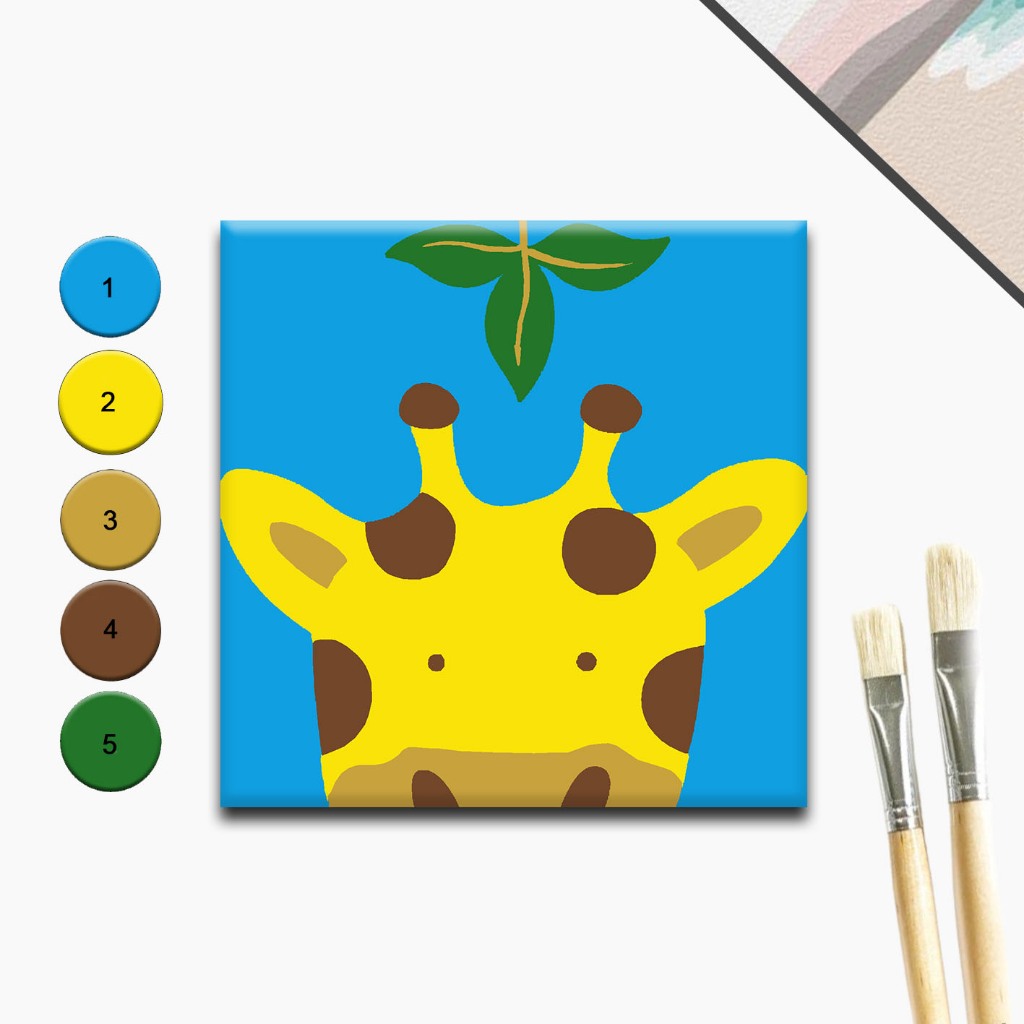 

Paint By Number 20x20 Jerapah Painting Kit Kanvas Lukis Anak Set