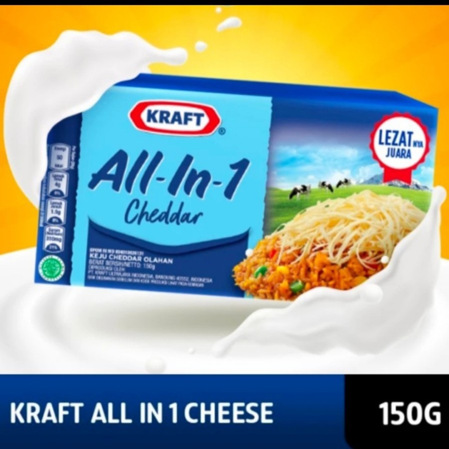 

Keju Kraf Cheddar All In One 150 Gr