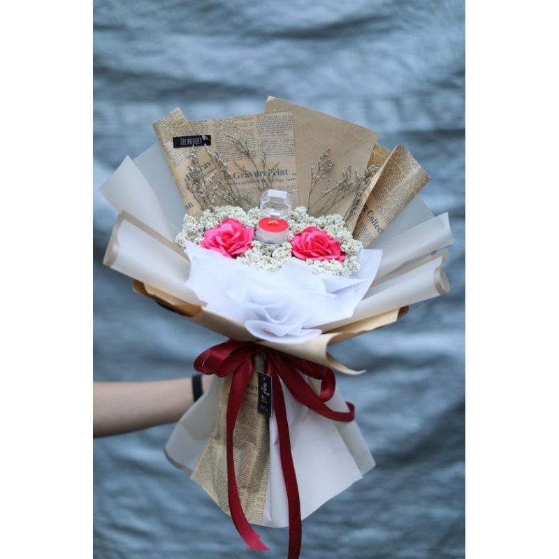 

Buket tunangan/Buket Edelwais/buket cincin