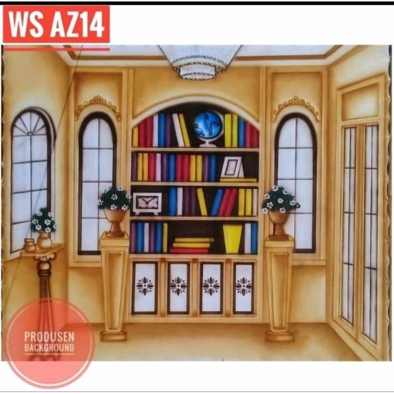Background Wisuda Terbaru Model Lemari Buku