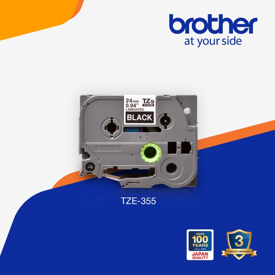 

Brother Label Tape TZe-355 24mm White On Black