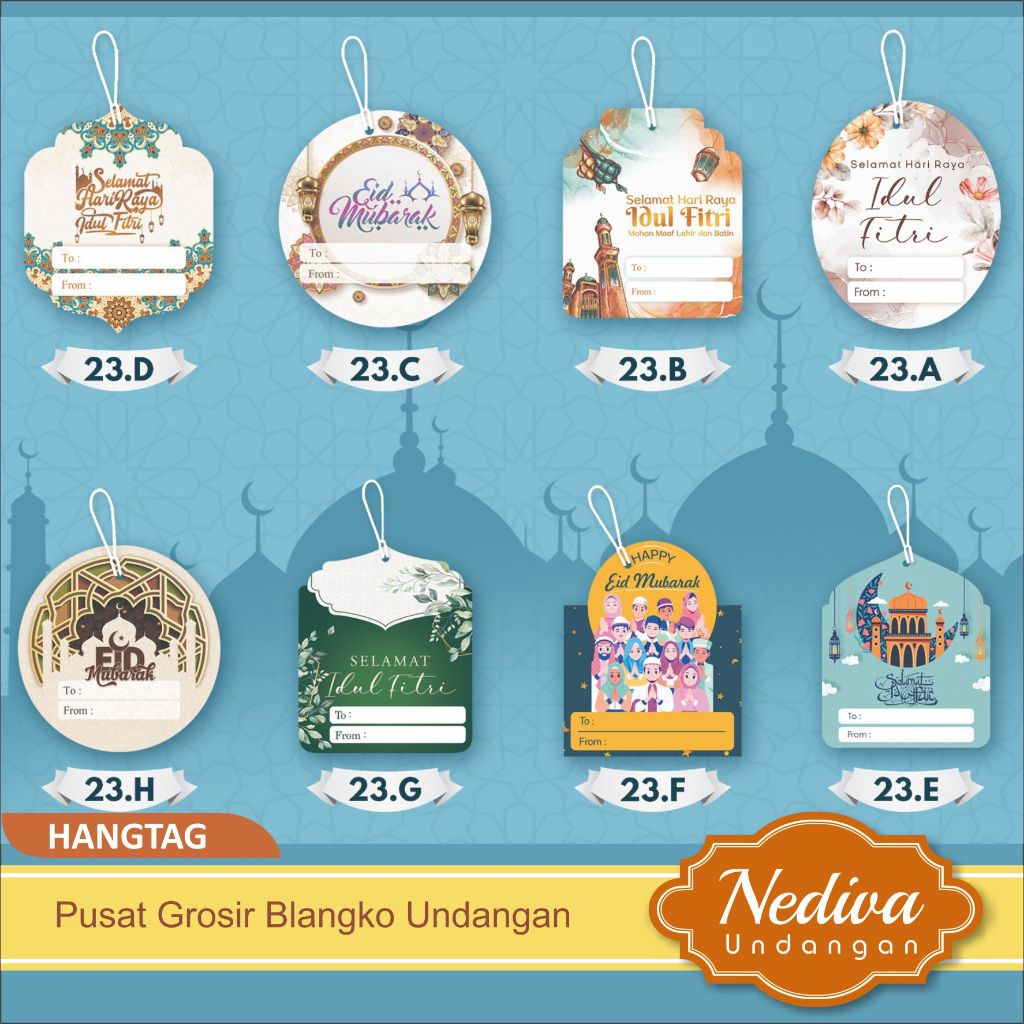 

HangTag Ucapan Idul Fitri / Hang Tag Hampers Parcel Idul Fitri 1 pack isi 8 pcs Harga Murah