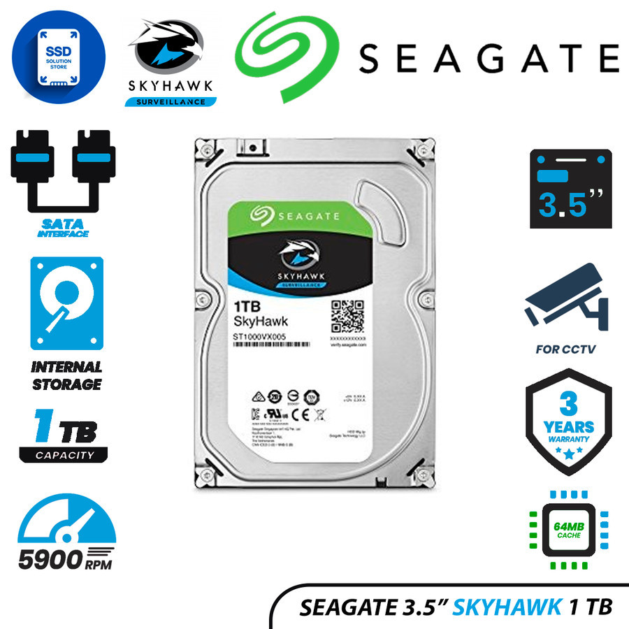Seagate Skyhawk 1TB 2TB 4TB 6TB 8TB - HDD CCTV - HDD INTERNAL CCTV - GARANSI RESMI