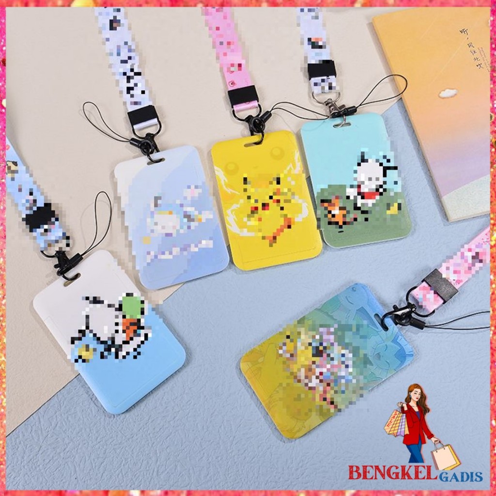 

BG Name Tag Gantungan Kartu Karakter Kartun Lanyard Akses MRT Busway E-Money Flazz BRIzi Card Holder Karakter Kartun Lanyart Card Holder Id Card