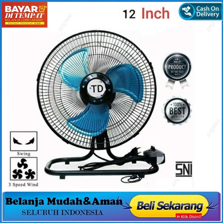 kipas TD besi 12in TORNADO 12 Inch TD Floor & Wall Fan Kipas Lantai & Kipas Dinding 2in1 TD 12 Inch 