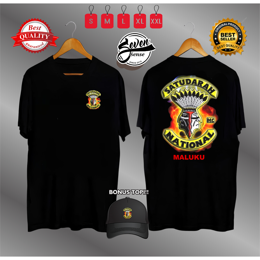 KAOS SATU DARAH NATIONAL MALUKU DESAIN TERBARU BONUS TOPI SEVENSENSE