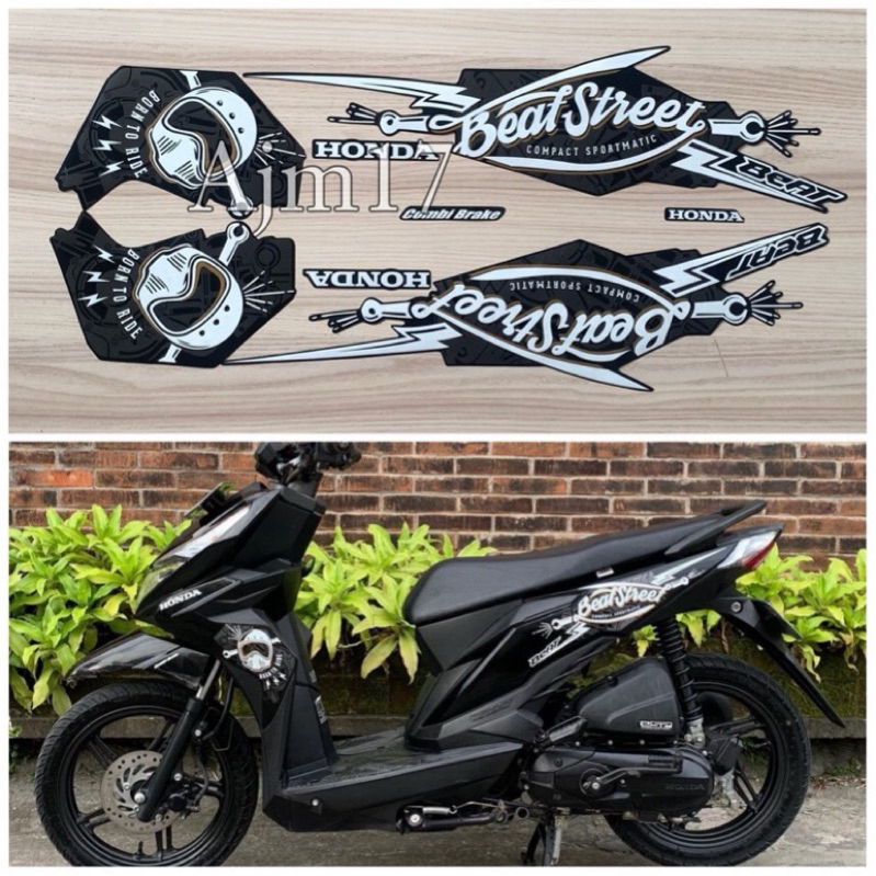 STIKER STRIPING MOTOR BEAT STREET 2017 HITAM