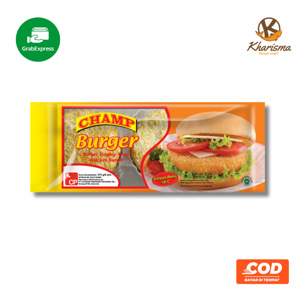 

Champ Daging Burger Ayam 315g Kharisma Frozenmart