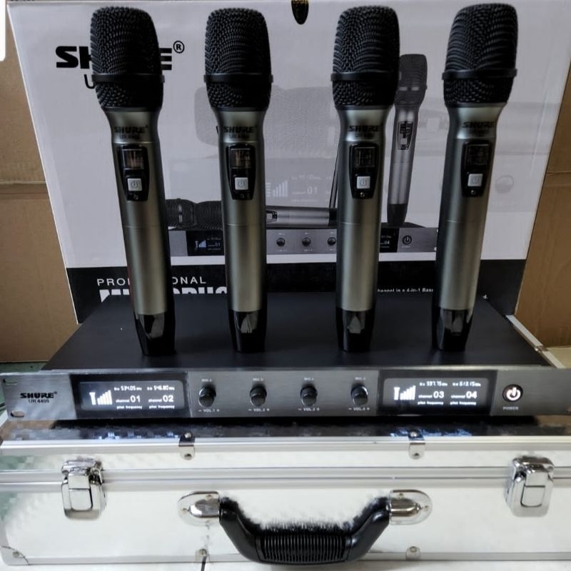 Mic Wireless UR 4400 Microphone UR 4400 4 Mic Handle Free Koper