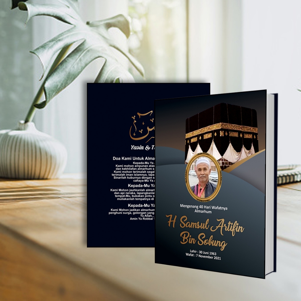 BUKU YASIN dan tahlil HARD COVER  Desain  Elegant Bisa Custom Nama dan foto