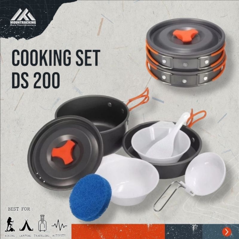Cooking Set DS-200 Alat Masak Camping 1-2 Person  Alat Masak Panci Gunung