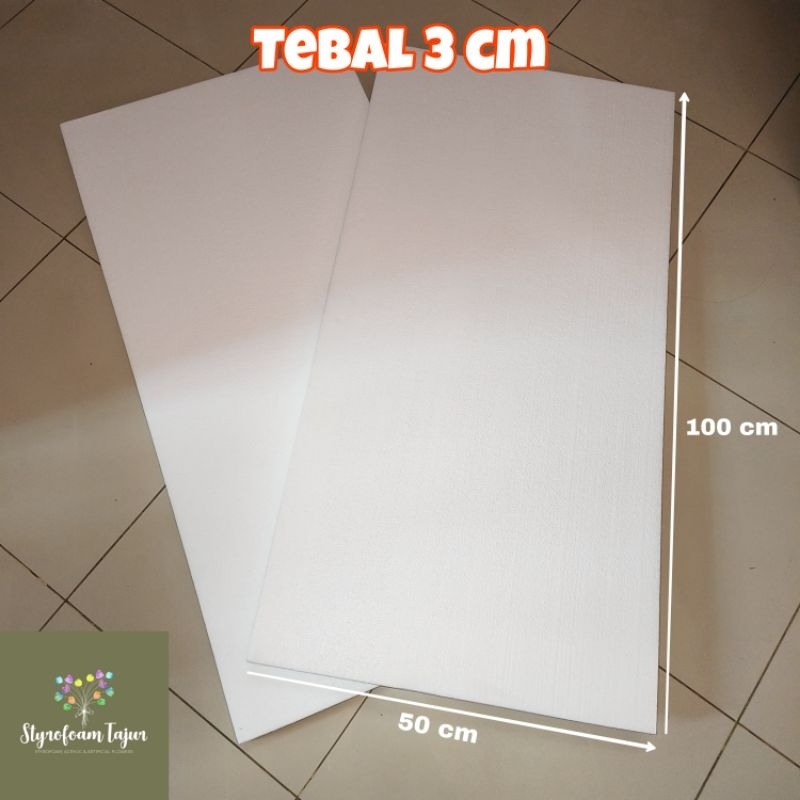 100 x 50 tebal 3 cm styrofoam lembaran gabus lembaran