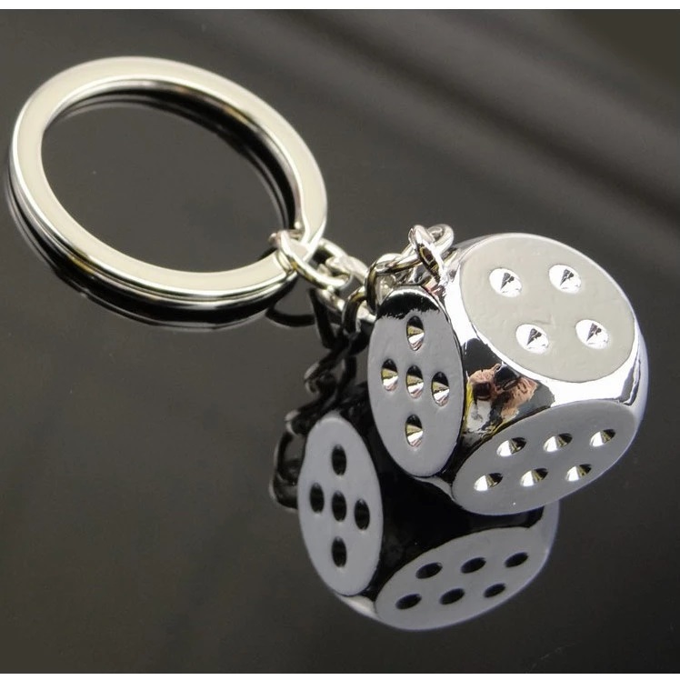 Gantungan Kunci Unik Dadu Logam