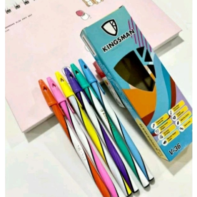 

12 Pcs Pena Kingsman V-36 Tinta Hitam ( Lusin )