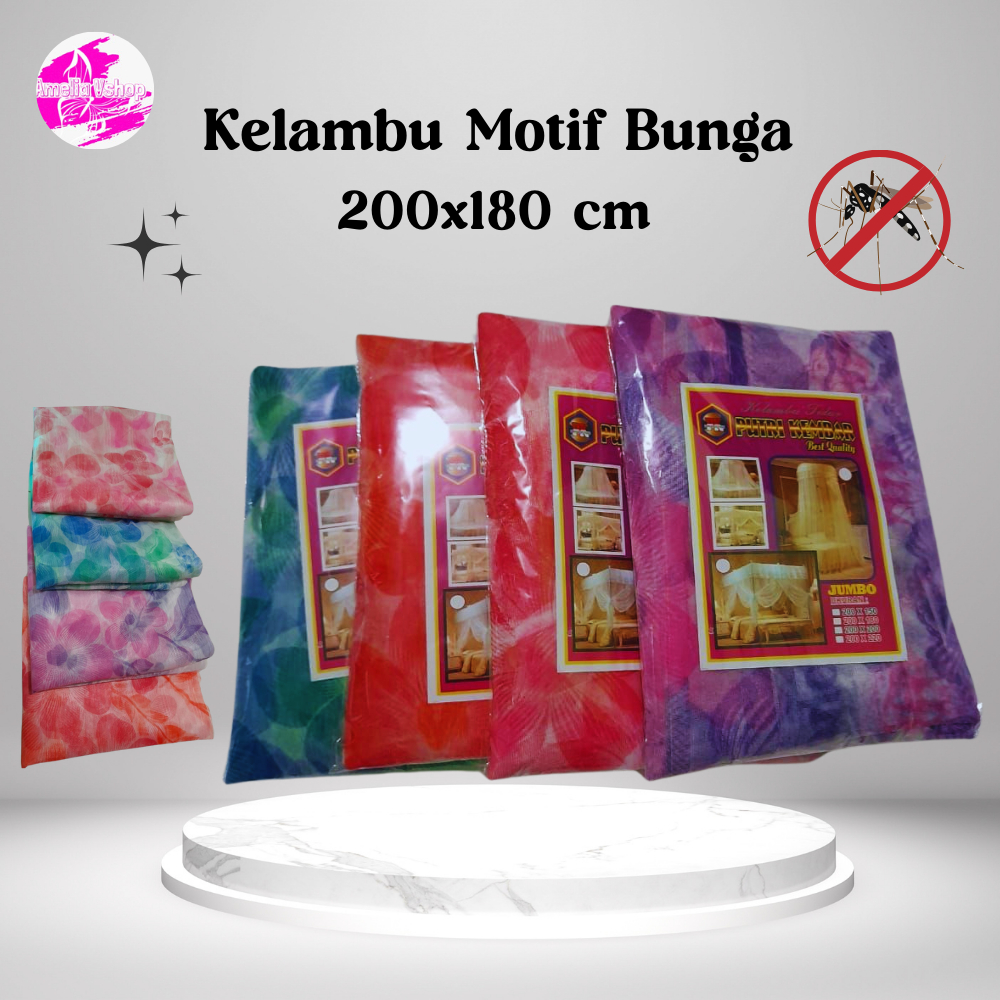 Kelambu Gantung Motif Bunga Manohara Ukuran Jumbo 300x200cm Perlengkapan Rumah Kamar Untuk Tidur