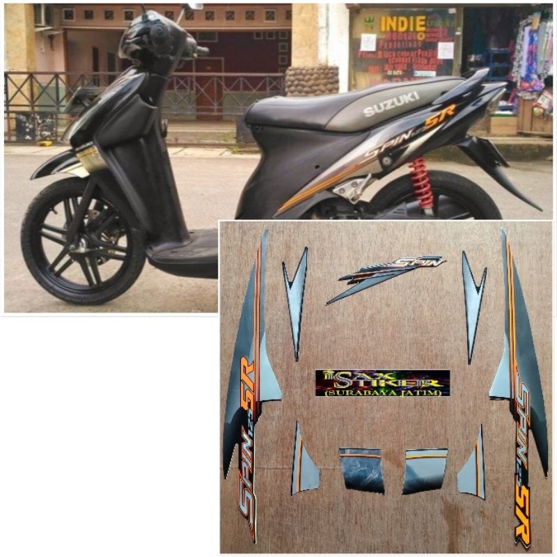 Striping Original Suzuki Spin 125 SR hitam tahun 2007 2008