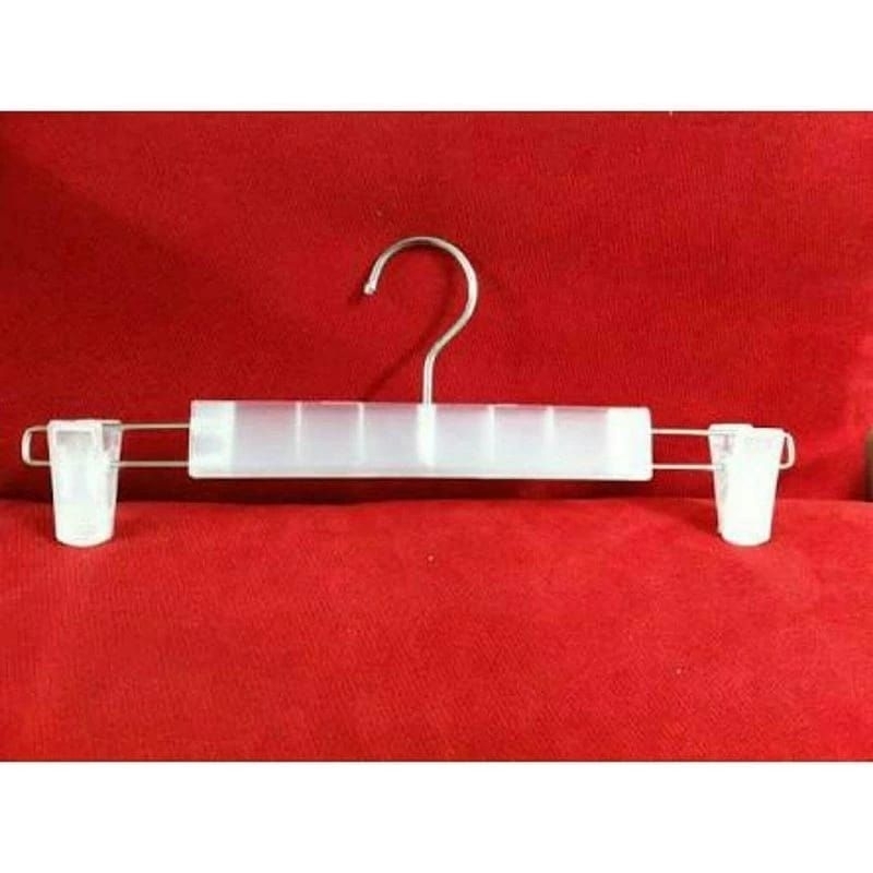 Hanger jepit putih / hanger jepit balok susu / hanger jepit celana / display celana