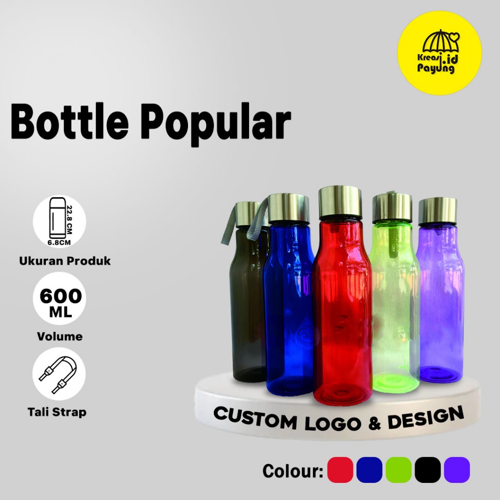 Botol Minum Popular 600ml Tumbler Plastik Polos