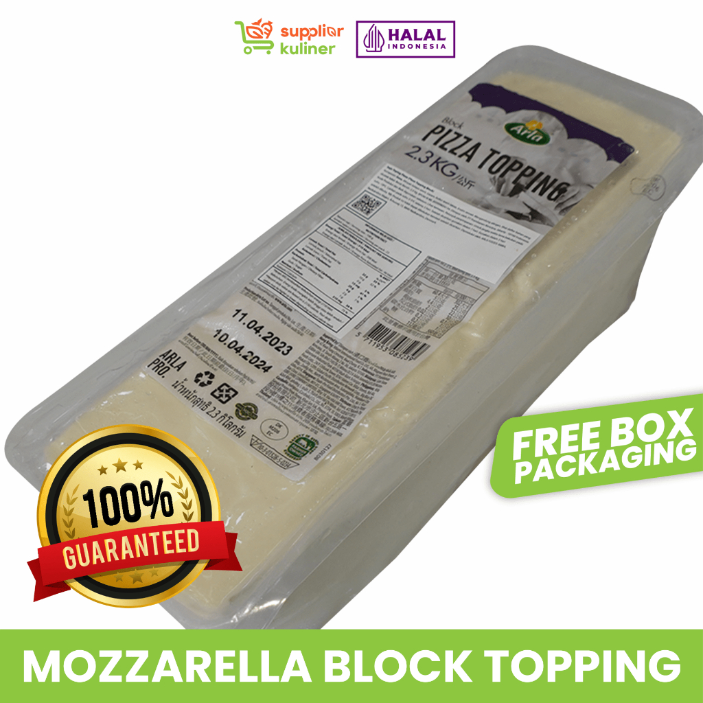 

MOZZARELLA BLOCK PIZZA TOPPING ARLA 2.3 KG - 2300 GRAM