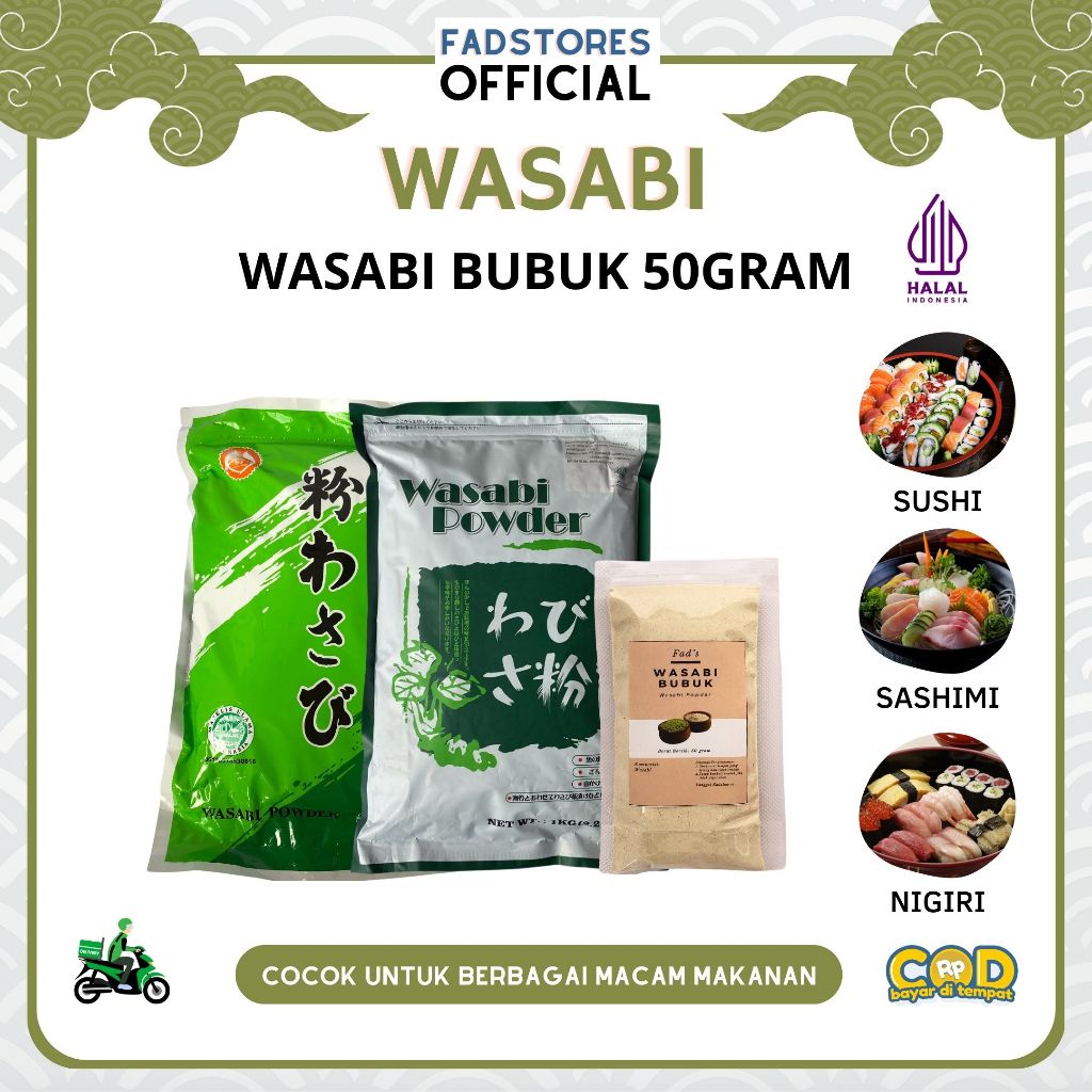

Wasabi Powder 50gr - Bubuk Wasabi Halal