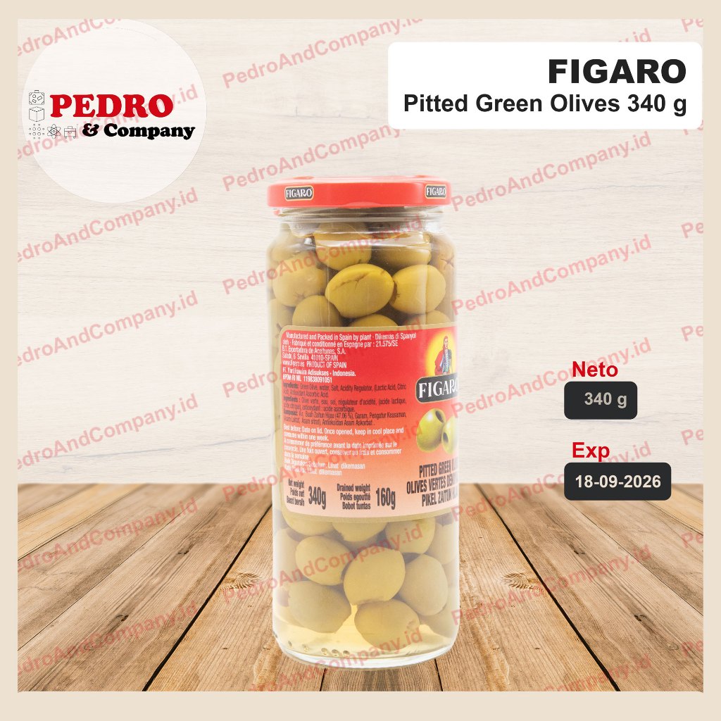 

Figaro stuffed green olives 450 gr - pimiento paste olive zaitun hijau