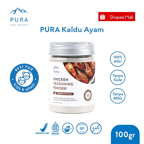 

Pura Kaldu Asli | Bumbu Kaldu Ayam (100gr) - Chicken Seasoning Powder - Kaldu Mpasi - BB Booster - No Msg - No Gula - Kaldu Serbaguna - Kaldu Bayi - Kaldu Ayam Kampung Pura