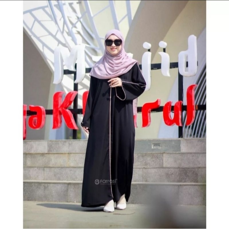 Gamis Abaya Turkey / Abaya Basic Farrasi / Abaya Hitam Casual Terbaru