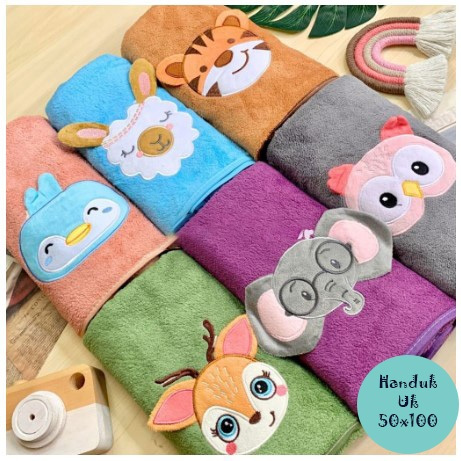 STARBABY.INDO - Xinjuyuan Handuk Anak Bayi POLOS MOTIF KECIL Handuk / Handuk Travel Microfiber Bulu