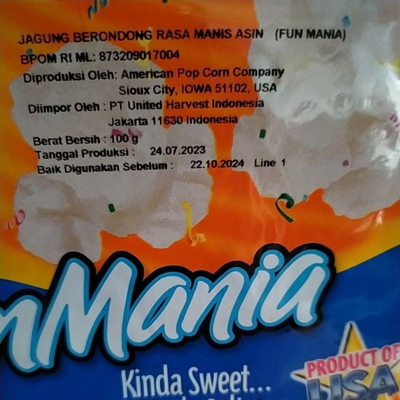 

Jolly Time Popcorn Fun Mania Product Of USA