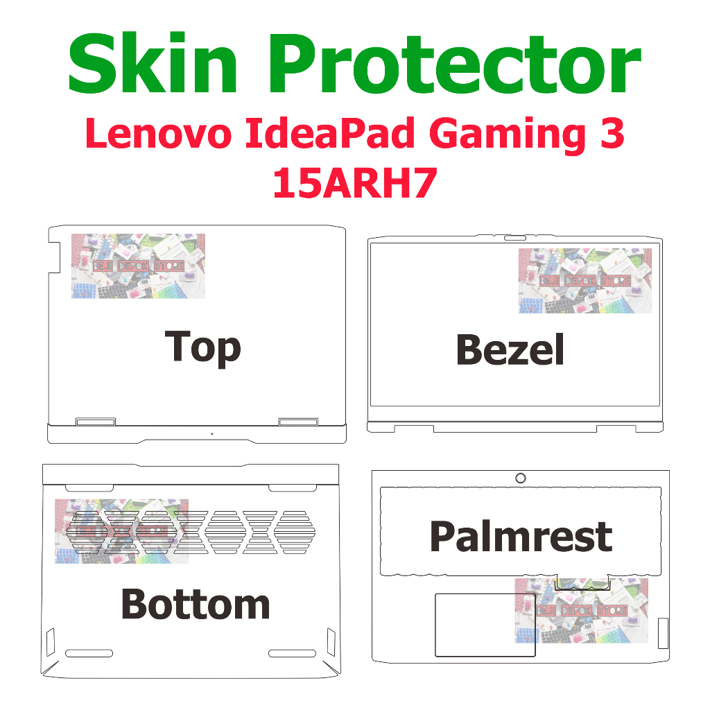 Lenovo IdeaPad Gaming 3 15ARH7 Skin Guard Garskin Protector