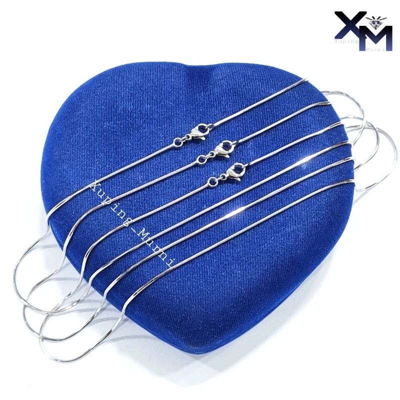 Kalung Pria Wanita Xuping Asli Lapis Emas Putih Model Kasandra Bulat Model Emas - Perhiasan Xuping A